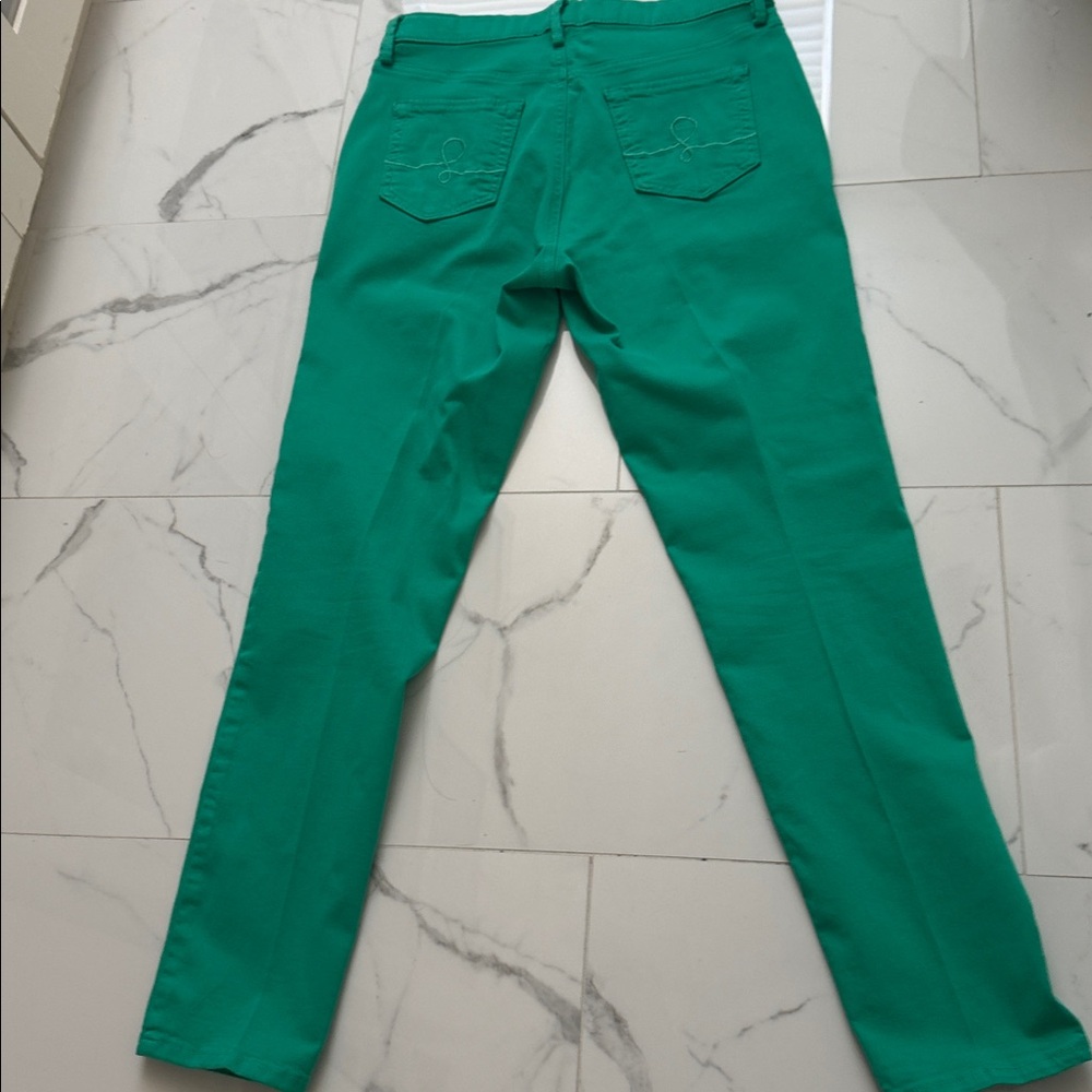 Lilly Pulitzer High Rise Super Skinny Jeans in the color Botanical Green. - Picture 3 of 6